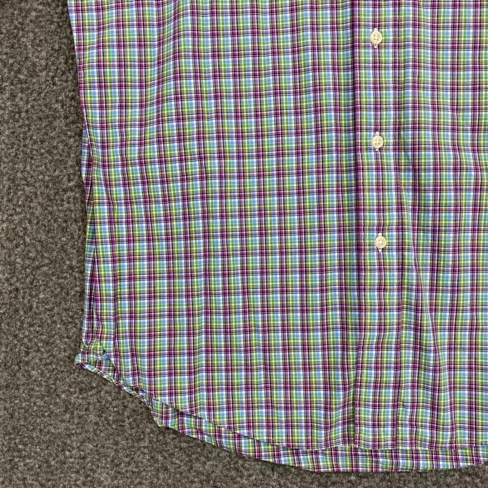 Vintage Polo Ralph Lauren Regent Custom Fit Button Up Shirt Mens 16 L Plaid